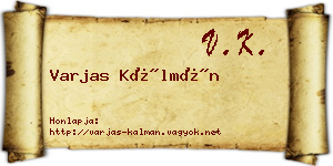 Varjas Kálmán névjegykártya