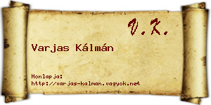 Varjas Kálmán névjegykártya